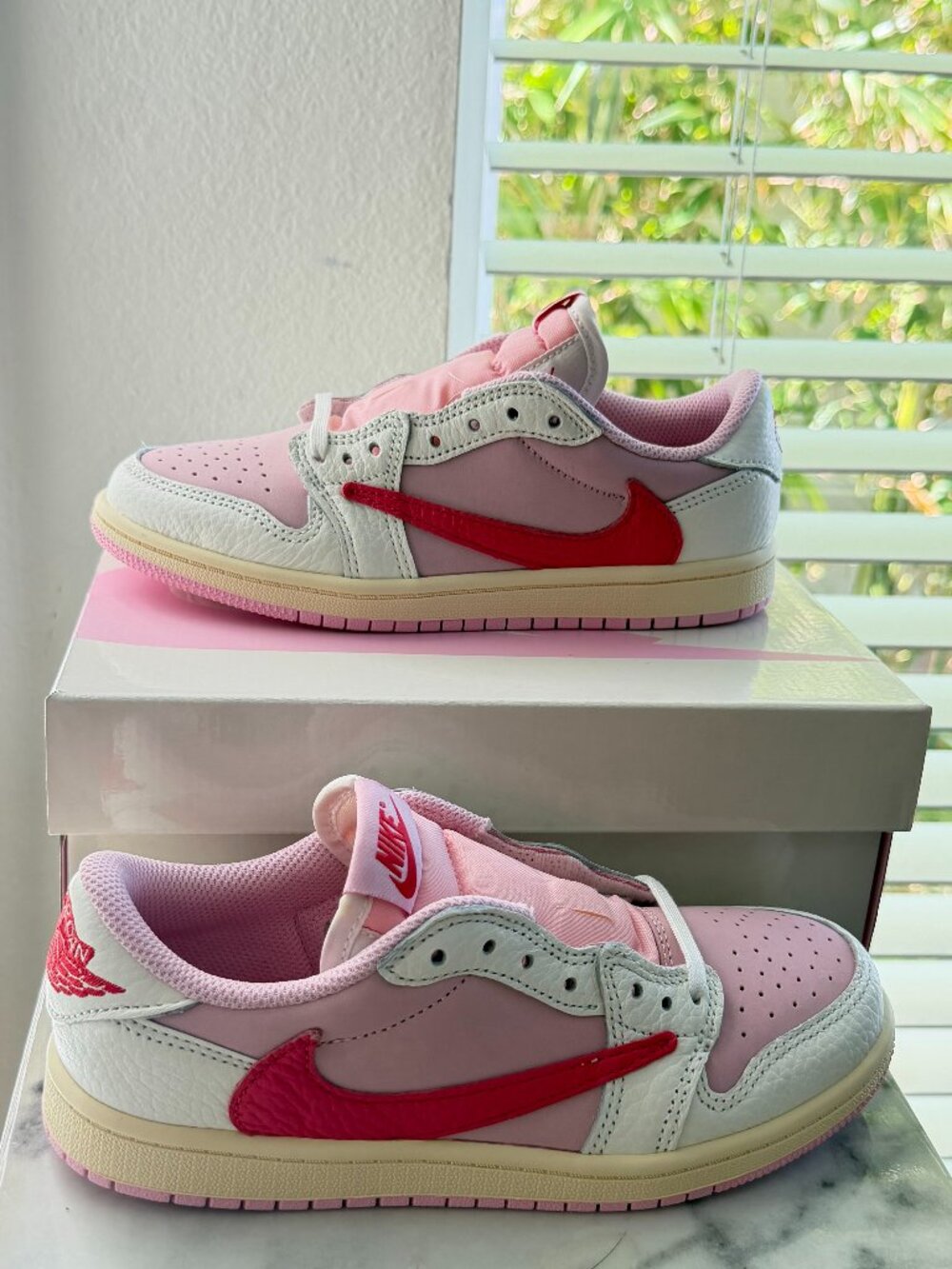 Travis Scott Jordan 1 Low OG SP "Sail Tropical Pink" Sz 3Y Limited Edition